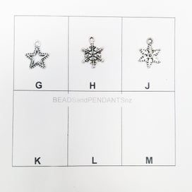 Listing 3 of 3 for CHRISTMAS CHARMS Christmas Tree, Reindeer, Snow Flake, Star (per bag)