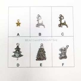 Listing 2 of 3 for CHRISTMAS CHARMS Christmas Tree, Reindeer, Snow Flake, Star (per bag)