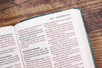 Listing 5 of 7 for NASB, Personal Size Bible, Large Print, Leathersoft, Teal, Red Letter