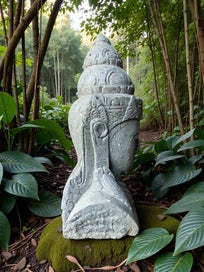 Listing 4 of 8 for $1 RESERVE BUDDHA HEAD STATUE 610mm HAND CARVED STONE WAS $1095 NOW $1 RESERVE