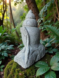 Listing 5 of 8 for $1 RESERVE BUDDHA HEAD STATUE 610mm HAND CARVED STONE WAS $1095 NOW $1 RESERVE