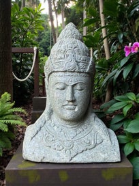 Listing 6 of 8 for $1 RESERVE BUDDHA HEAD STATUE 610mm HAND CARVED STONE WAS $1095 NOW $1 RESERVE