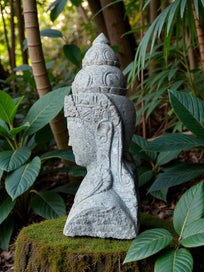 Listing 8 of 8 for $1 RESERVE BUDDHA HEAD STATUE 610mm HAND CARVED STONE WAS $1095 NOW $1 RESERVE