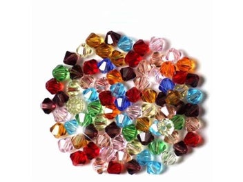 Listing 8 of 10 for 200pcs Shiny Bicone Glass Spacer Beads For Jewelry Making