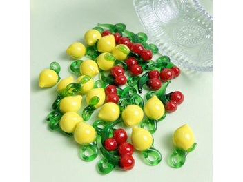 Listing 5 of 10 for 10Pc DIY Fruit Glass Beads Kit - Cherry Lemon Shaped For Jewelry