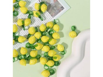 Listing 6 of 10 for 10Pc DIY Fruit Glass Beads Kit - Cherry Lemon Shaped For Jewelry