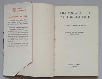 Listing 2 of 6 for Gertrud von Le Fort: THE SONG AT THE SCAFFOLD (1953, 1st edtn, hbk with dj)