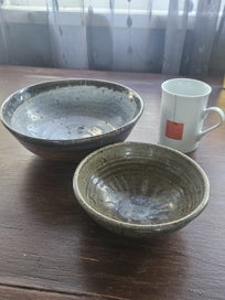 Listing 2 of 9 for Vintage Studio Pottery Bowls x2 – Stoneware – Mid-Century Style