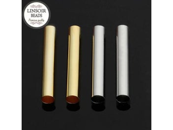 Listing 3 of 10 for 100pcs/lot Copper Metal Tube Beads For Jewelry Making