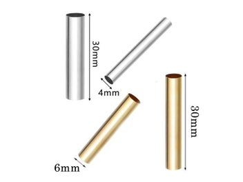 Listing 4 of 10 for 100pcs/lot Copper Metal Tube Beads For Jewelry Making