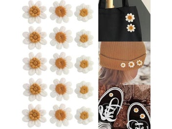 Listing 3 of 10 for 10Pcs White Daisy Flower Patches For Clothes Repair