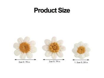 Listing 4 of 10 for 10Pcs White Daisy Flower Patches For Clothes Repair