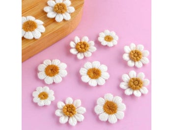 Listing 6 of 10 for 10Pcs White Daisy Flower Patches For Clothes Repair