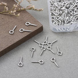 Listing 4 of 5 for 300 Pcs Multipurpose Eye Bolts Hook Screw Eye Nails Pin Bail for DIY Jewelry