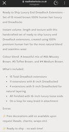 Listing 4 of 4 for Luxury End Human Hair Dreadlocks