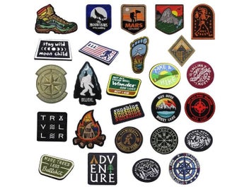 Listing 3 of 10 for Outdoor Adventure Hiking Backpack Jacket Hat Embroidered Badge