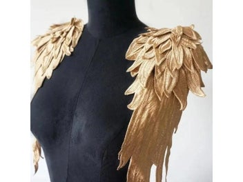Listing 4 of 9 for 2Pcs Gold Brown Angel Wing Applique For Wedding Dress DIY Crafts