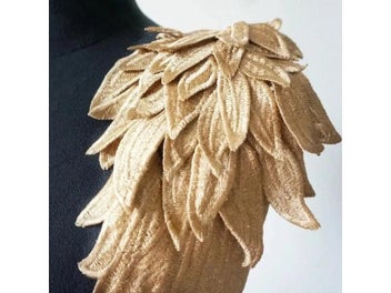 Listing 5 of 9 for 2Pcs Gold Brown Angel Wing Applique For Wedding Dress DIY Crafts