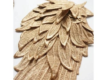 Listing 7 of 9 for 2Pcs Gold Brown Angel Wing Applique For Wedding Dress DIY Crafts