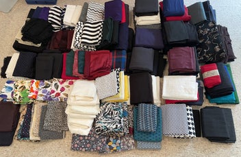 Listing 2 of 7 for Huge bulk lot of high quality fabrics - 83kg of silk,lace,merino, cotton, linen