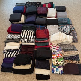Listing 3 of 7 for Huge bulk lot of high quality fabrics - 83kg of silk,lace,merino, cotton, linen