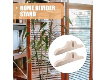 Listing 4 of 9 for 2pcs Fold Wooden Screen Base Room Divider Stand