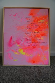 Listing 2 of 2 for Large Pink Abstract Artwork