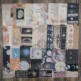 Listing 4 of 5 for Vintage Scrapbook Supplies Pack (200 Pcs) for Art Journaling Junk Journal Pla