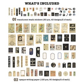 Listing 5 of 5 for Vintage Scrapbook Supplies Pack (200 Pcs) for Art Journaling Junk Journal Pla