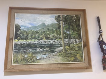Listing 2 of 2 for Original Landscape Oil Painting – Signed | Framed NZ Bush & River Scene