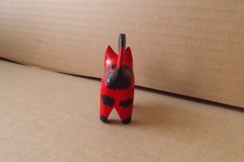 Listing 3 of 5 for Red & Black Wooden Cat Ornament