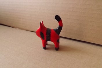 Listing 4 of 5 for Red & Black Wooden Cat Ornament