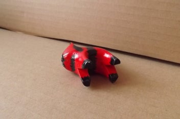 Listing 5 of 5 for Red & Black Wooden Cat Ornament