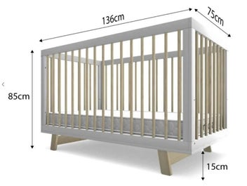 Listing 2 of 2 for Mocka Aspen Cot - White/Natural