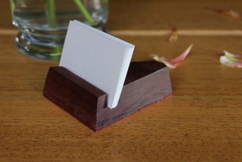 Listing 4 of 7 for Handmade Wooden Phone or Card Stand – Purpleheart Hardwood -Artisanal