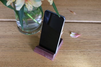 Listing 5 of 7 for Handmade Wooden Phone or Card Stand – Purpleheart Hardwood -Artisanal