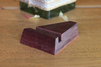 Listing 7 of 7 for Handmade Wooden Phone or Card Stand – Purpleheart Hardwood -Artisanal