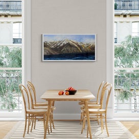 Listing 11 of 19 for 100 x 50 cm Contemporary Painting Peaks of Silence Perfect for Above Bed/Sofa