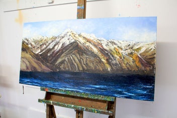 Listing 12 of 19 for 100 x 50 cm Contemporary Painting Peaks of Silence Perfect for Above Bed/Sofa