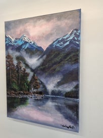 Listing 4 of 16 for Afterpay - Still in the Fiord - Landscape Painting by Caley Hall