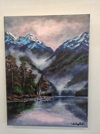 Listing 6 of 16 for Afterpay - Still in the Fiord - Landscape Painting by Caley Hall