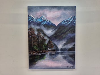 Listing 11 of 16 for Afterpay - Still in the Fiord - Landscape Painting by Caley Hall