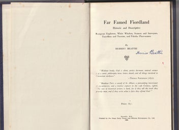 Listing 2 of 5 for Far-Famed Fiordland, Herries Beattie *Signed* by author.