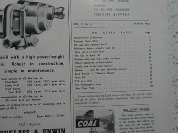 Listing 3 of 7 for New Zealand Coal Magazine - March 1963 - Kimihia Coal Mine