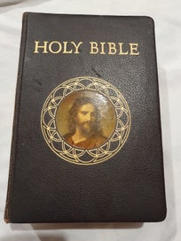 Listing 1 of 20 for Large Vintage 1953 Catholic Action Family Bible Illustrated Catholic Bible
