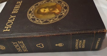 Listing 3 of 20 for Large Vintage 1953 Catholic Action Family Bible Illustrated Catholic Bible