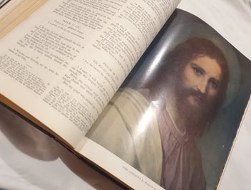 Listing 12 of 20 for Large Vintage 1953 Catholic Action Family Bible Illustrated Catholic Bible