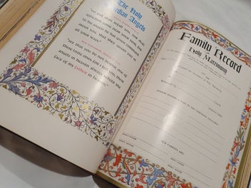 Listing 19 of 20 for Large Vintage 1953 Catholic Action Family Bible Illustrated Catholic Bible
