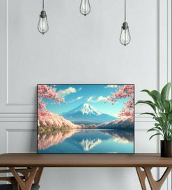 Listing 2 of 3 for Framed $1 RESERVE 1 Panel Canvas Art Print - Mount Fuji in Cherry Blossom Spring