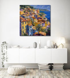 Listing 2 of 2 for Framed $1 RESERVE 1 Panel Canvas Art Print - Manarola Village